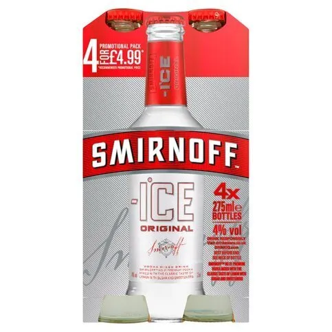 Smirnoff Ice Vodka Mixed Drink 4 x 275ml Premix