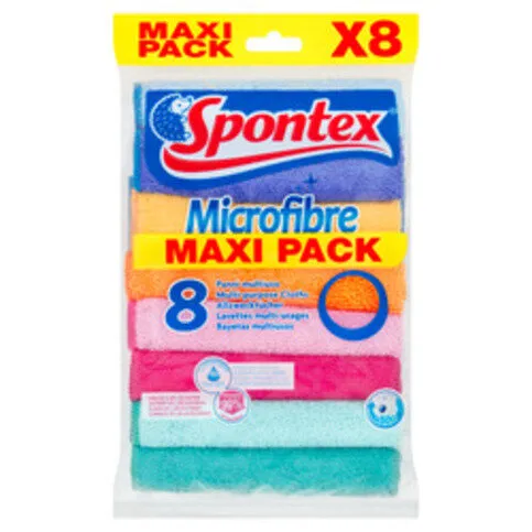 Spontex 8 Microfibre MultiPurpose Cloths