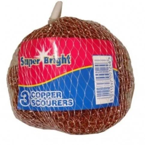 Super Bright Copper Scourers 3 Pack