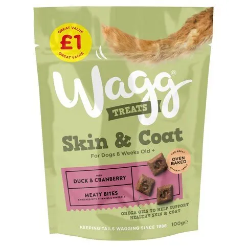 Wagg Skin & Coat Treats with Duck & Cranberry 100g