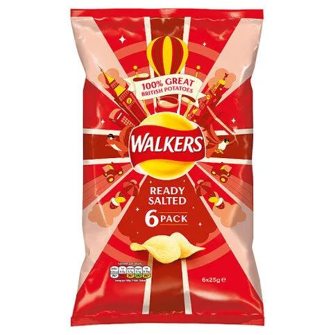 WALKERS READY SALTED 6PK (6X25G)
