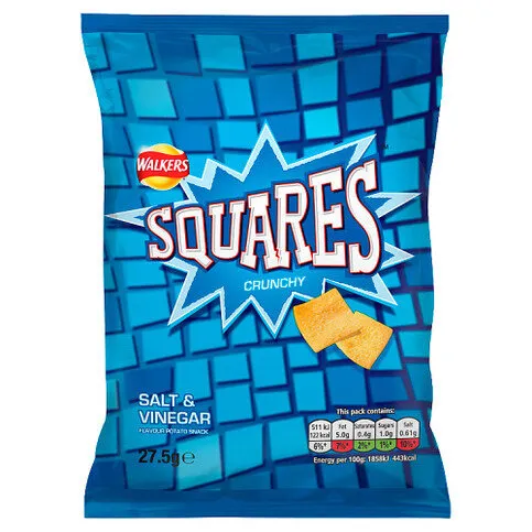 Walkers Squares Salt & Vinegar 27.5g