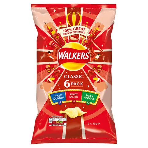Walkers Classic Variety Crisps 6 x 25g