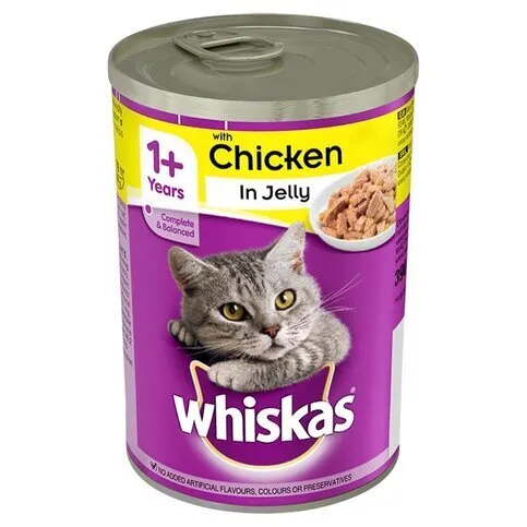Whiskas 1+ Cat Tin with Chicken in Jelly 390g