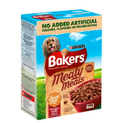 Bakers Meaty Meals Small Dog Beef Dry Dog Food 1kg