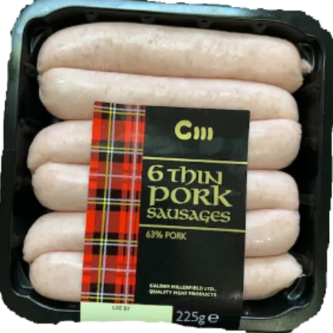Calder Millerfield Thin Pork Link Sausages 225G