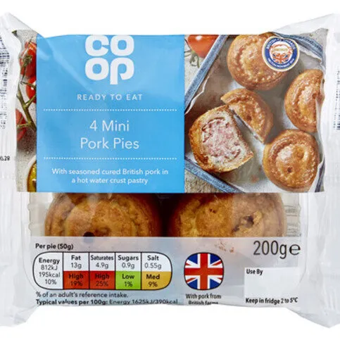 Co-op 4 Mini Pork Pies 200g