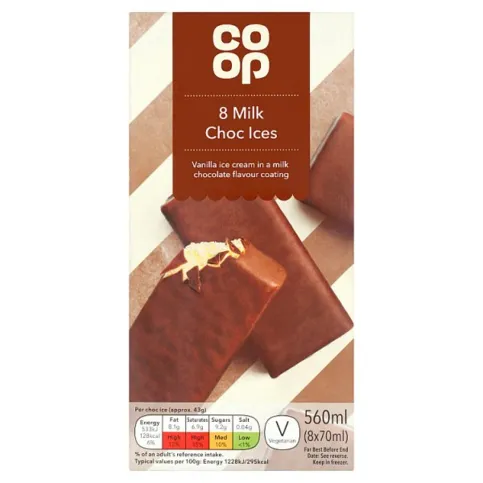 Co-op Milk Choc Ices 8 x 70ml