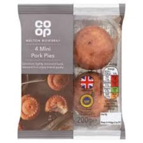 Co-op 4 Melton Mowbray Mini Pork Pies 200g