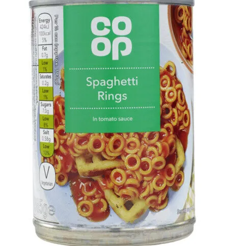 Co-op Spaghetti Rings in Tomato Sauce 385g