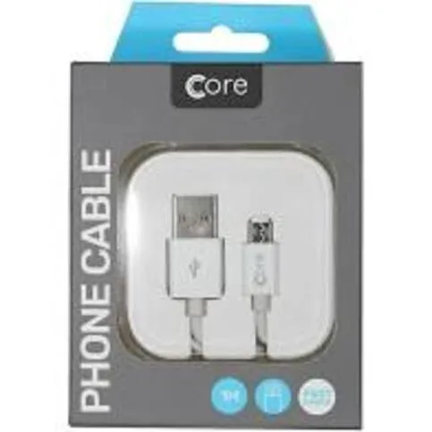 Core Micro USB Cable White 1m
