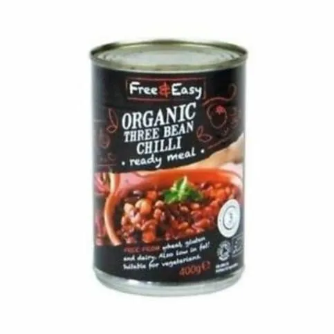Free and Easy Organic Three Bean Chilli Ready Meal 400g