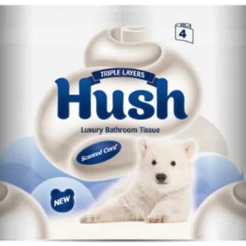 Hush Toilet Tissue 3 Ply 4 Rolls