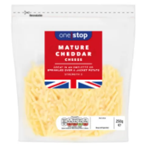 One Stop  Grated Mature Cheddar Cheese 250g