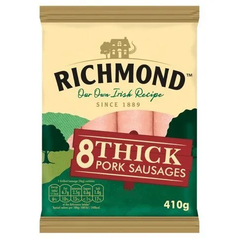 #Richmond 8 Thick Sausages 410G