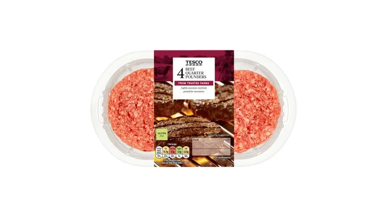 Tesco 4 Beef Quarter Pounders 454g